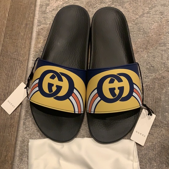 Gucci Shoes Rare Gucci Interlocking Rainbow Slides Brand New Poshmark